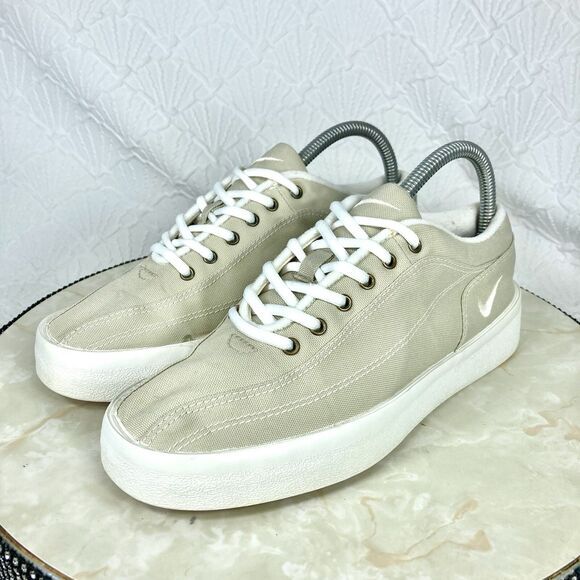 Nike Sneakers Womens 7.5 Beige Canvas Vintage Platform Lace Up Comfort Shoes - Picture 5 of 13